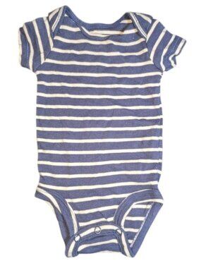 🐲3 FOR $9🦄 Carter's Navy Striped Short Sleeve Unisex Onesie Bodysuit Top Tee